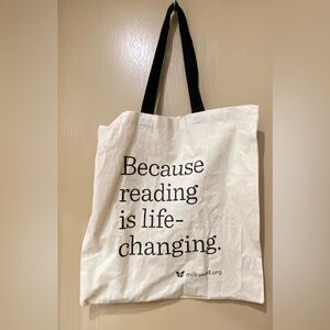 Canvas tote bag from Milkweed editions book publisher